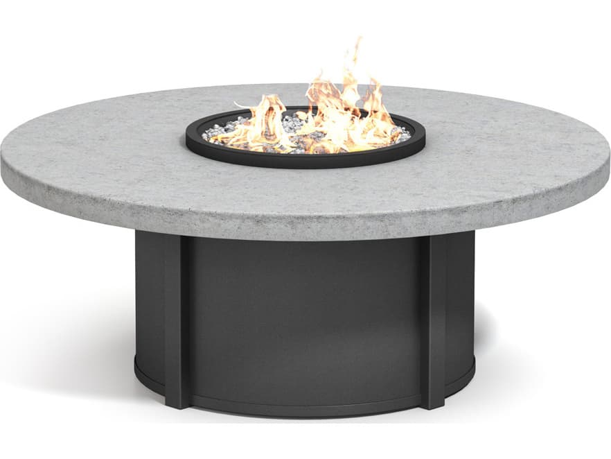 Homecrest Concrete Aluminum Round Outdoor Patio Fire Pit Table