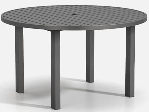 Homecrest Latitude Aluminum Round Cafe Post Table with Umbrella Hole