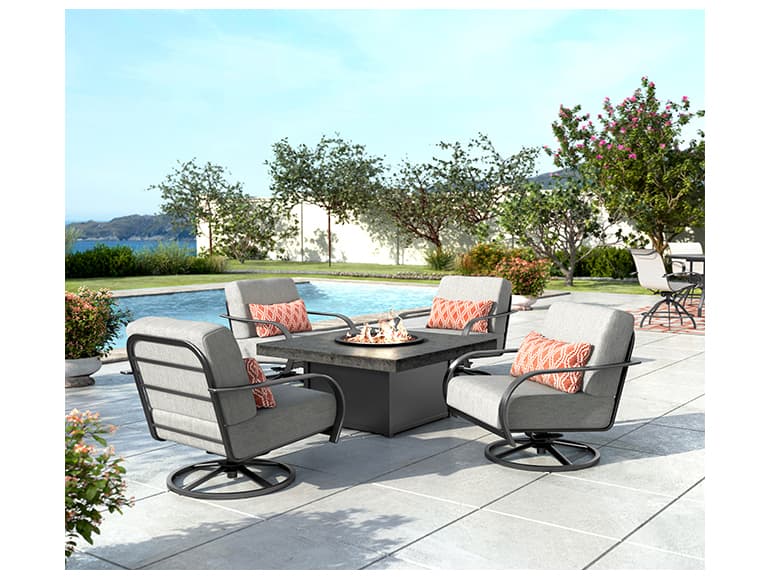 Homecrest Anthem Cushion Aluminum Swivel Rocker Patio Lounge Chair