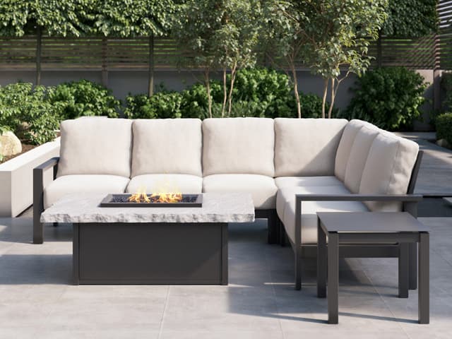 Homecrest Slate Aluminum Rectangular Fire Pit Table Top