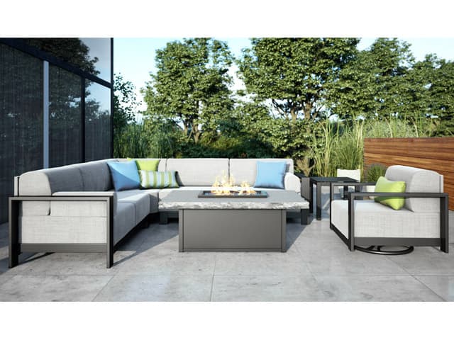 Homecrest Slate Aluminum Rectangular Fire Pit Table Top