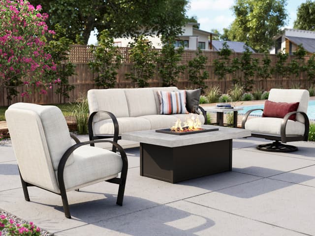 Homecrest Concrete Aluminum Rectangular Fire Pit Table Top