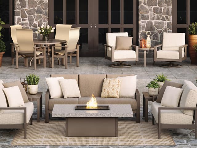 Homecrest Stonegate Aluminum Rectangular Fire Pit Table Top