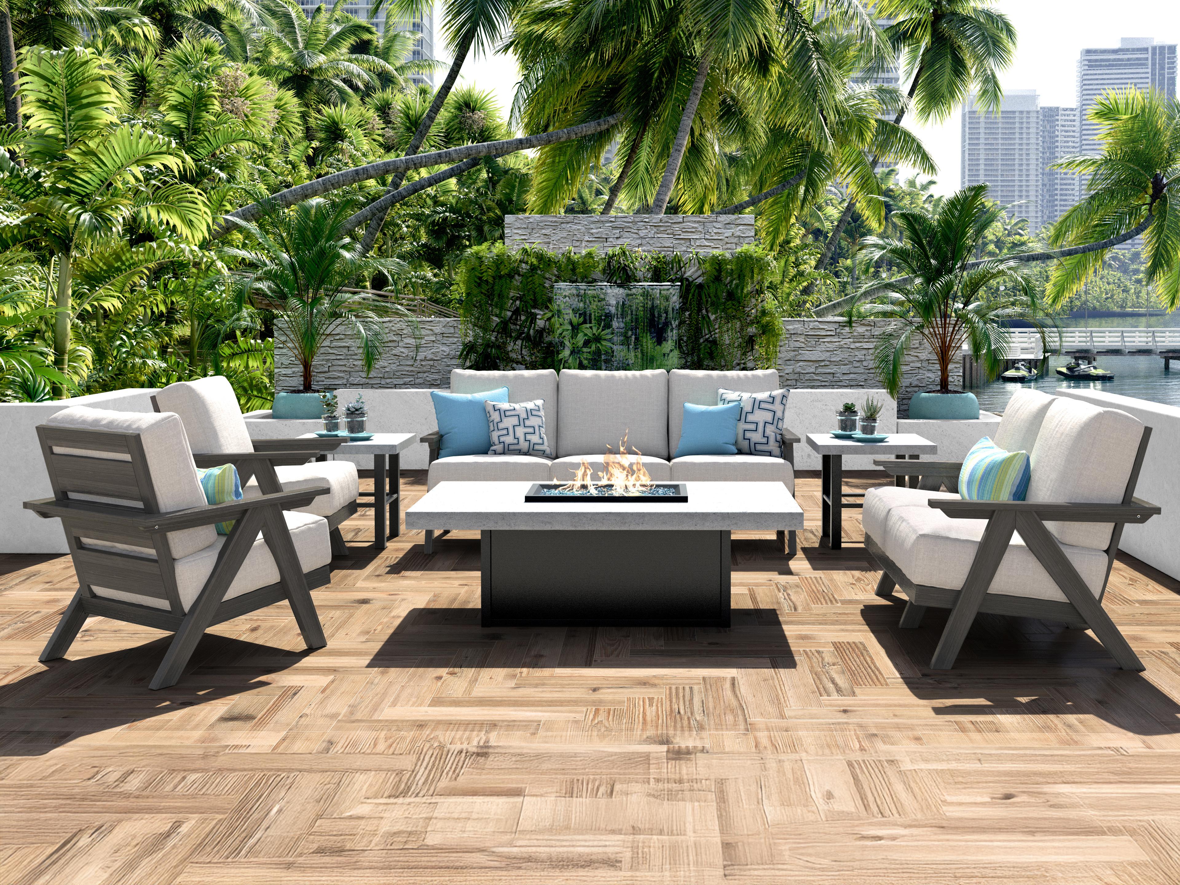 Homecrest Ava Cushion Wood Lounge Set