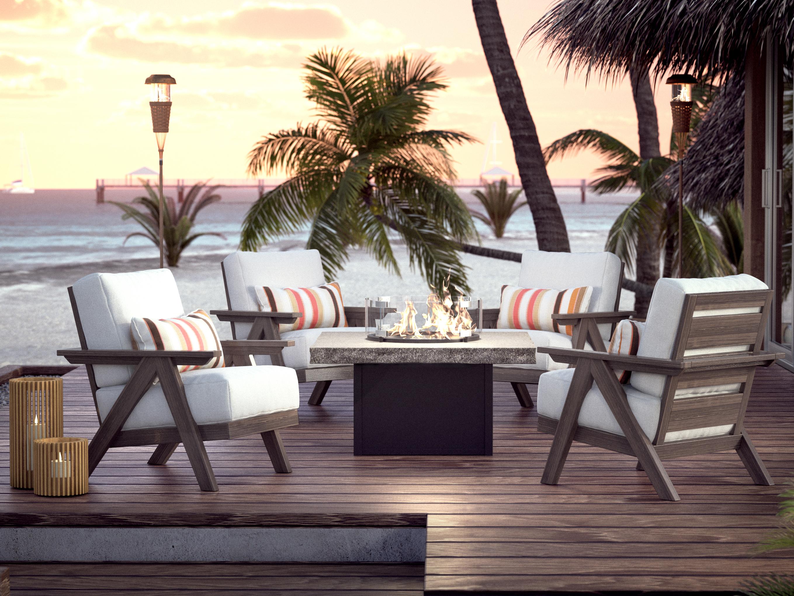 Homecrest Ava Cushion Wood Lounge Set