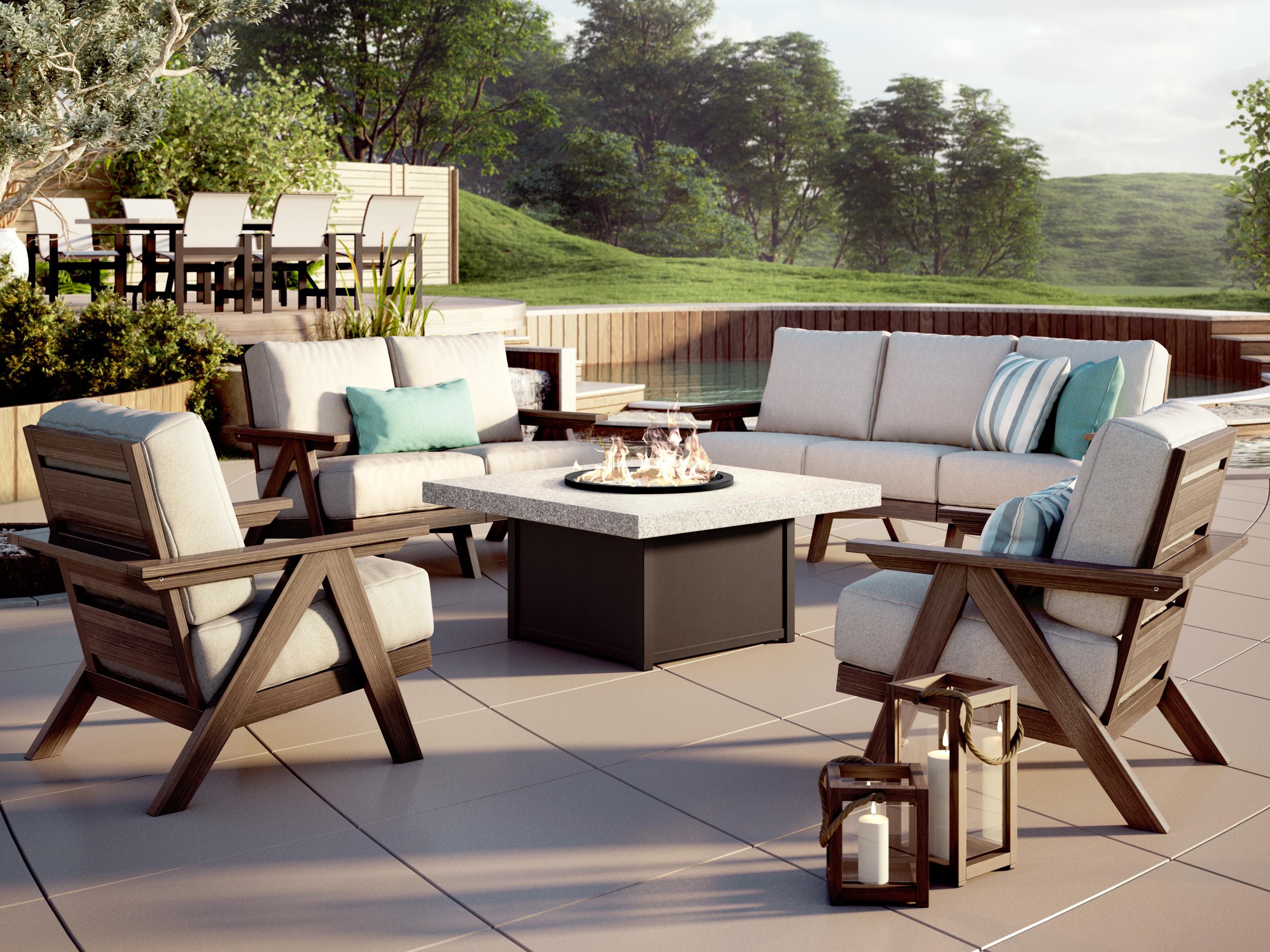 Homecrest Ava Cushion Wood Lounge Set