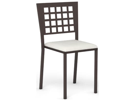 Homecrest Manhattan Steel Outdoor Patio Dining Side Chair with Seat Pad