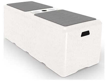 Homecrest In-pool Series Resin 47"W x 18"D Rectangular Coffee Table/Bench Soft Touch with Umbrella Hole