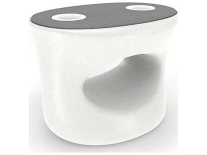 Homecrest In-pool Series Resin 22"W x 17"D Oval Side Table/Bench Soft Touch