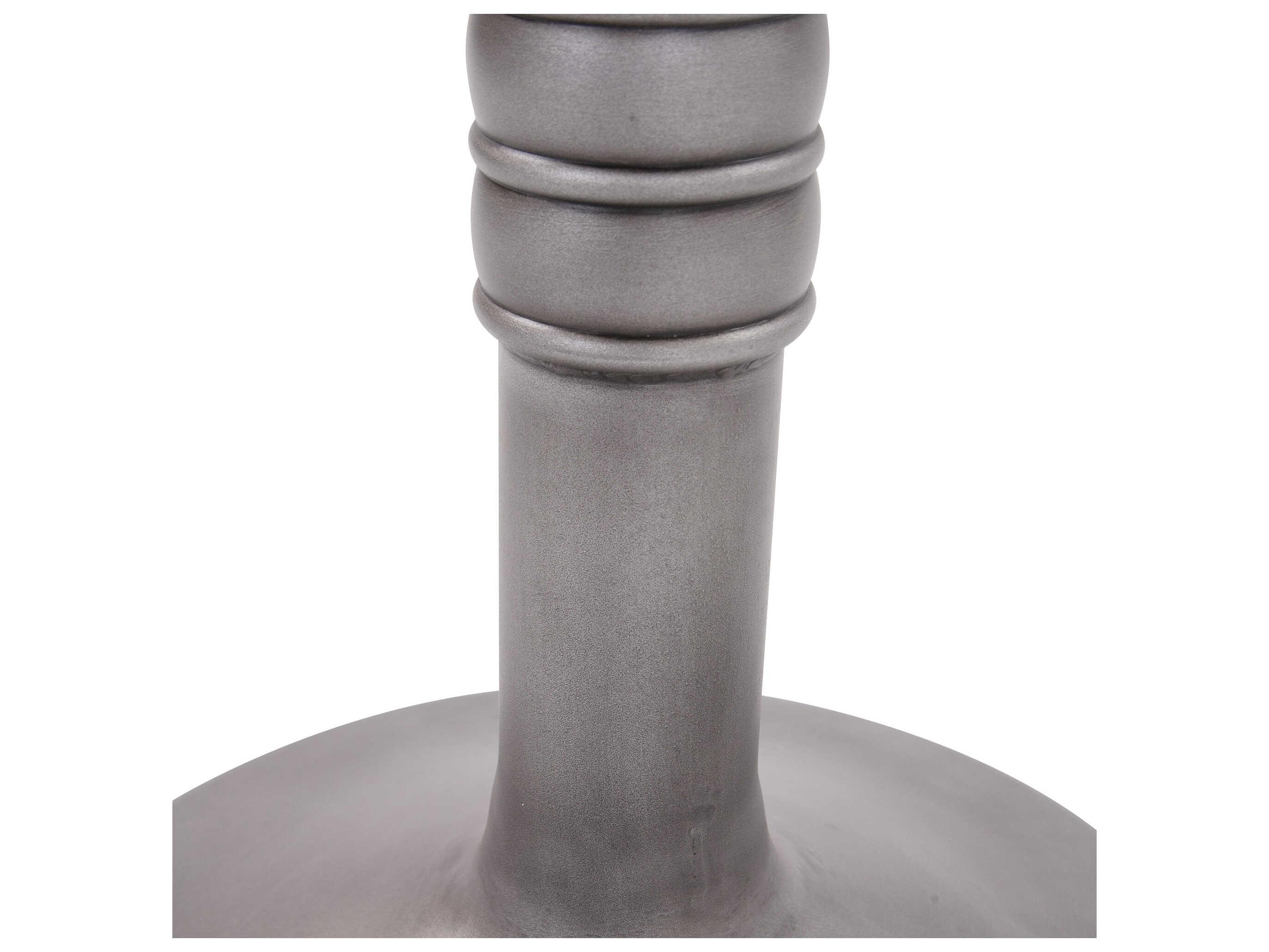 Howard Elliott Distressed Farm House Round Wood Brown Silver Dining Table