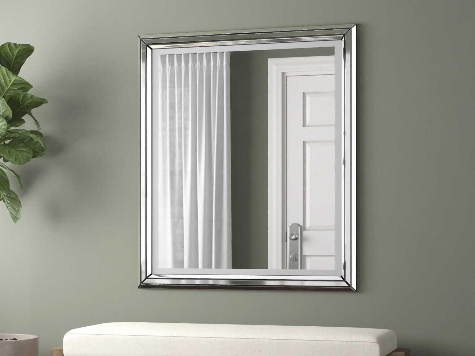 Howard Elliott Omni Silver Rectangular Wall Mirror