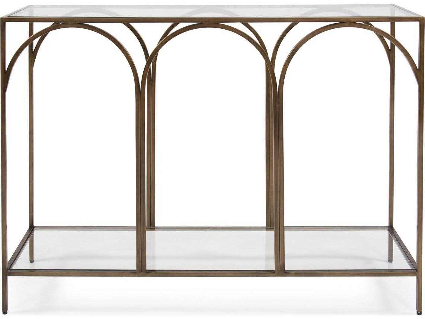 Howard Elliott Palladio Rectangular Glass Bronze Console Table
