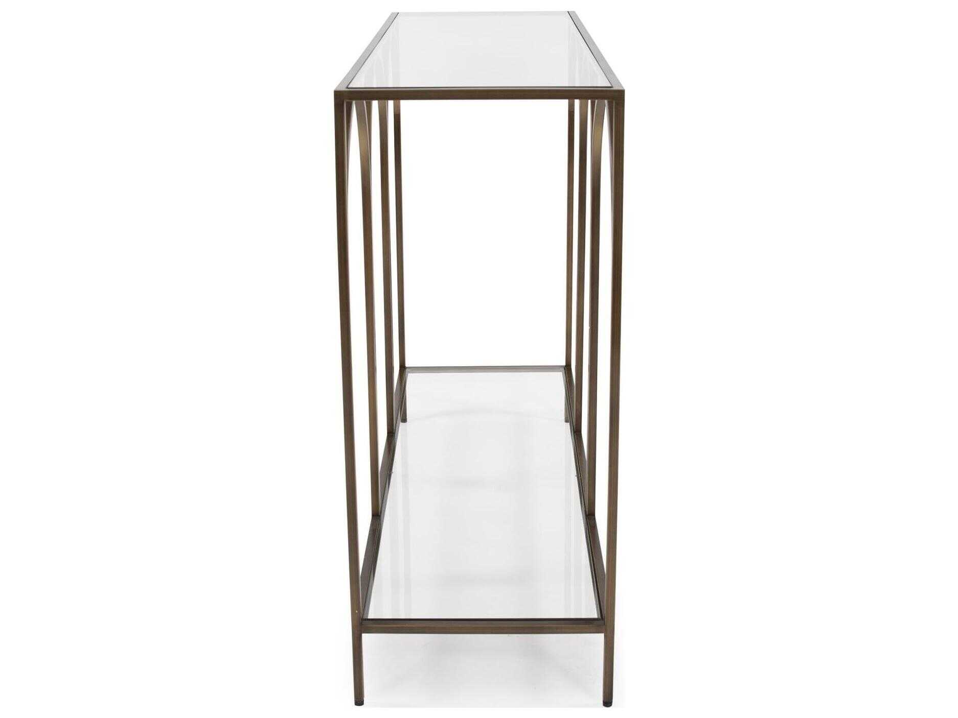 Howard Elliott Palladio Rectangular Glass Bronze Console Table