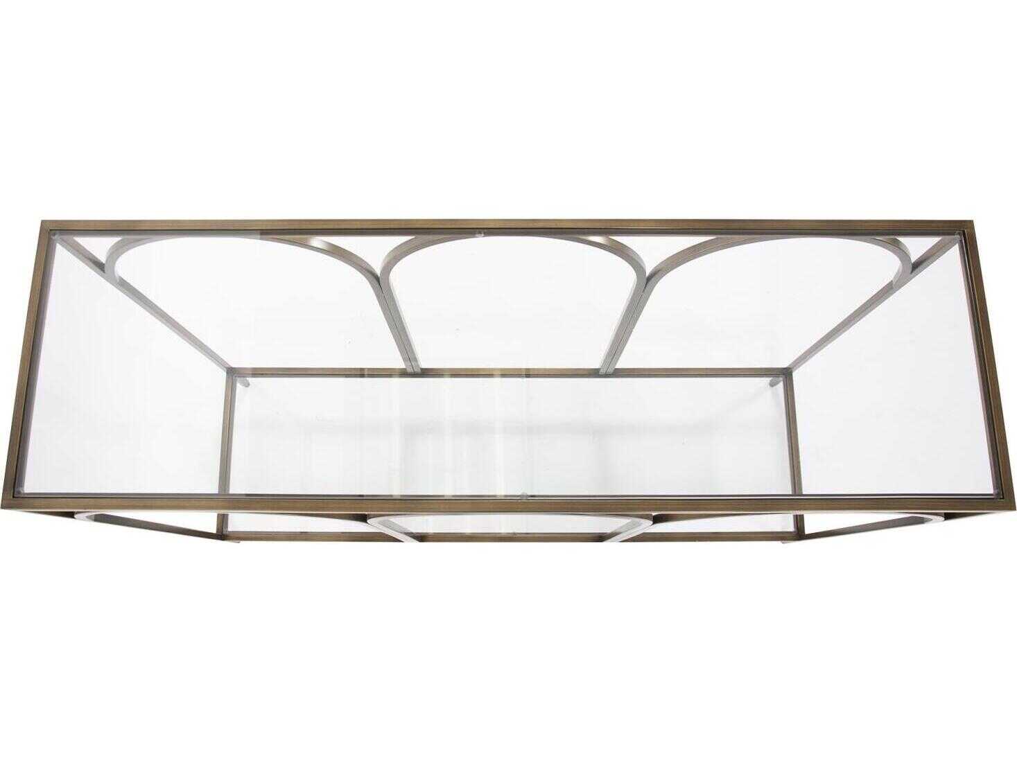 Howard Elliott Palladio Rectangular Glass Bronze Console Table