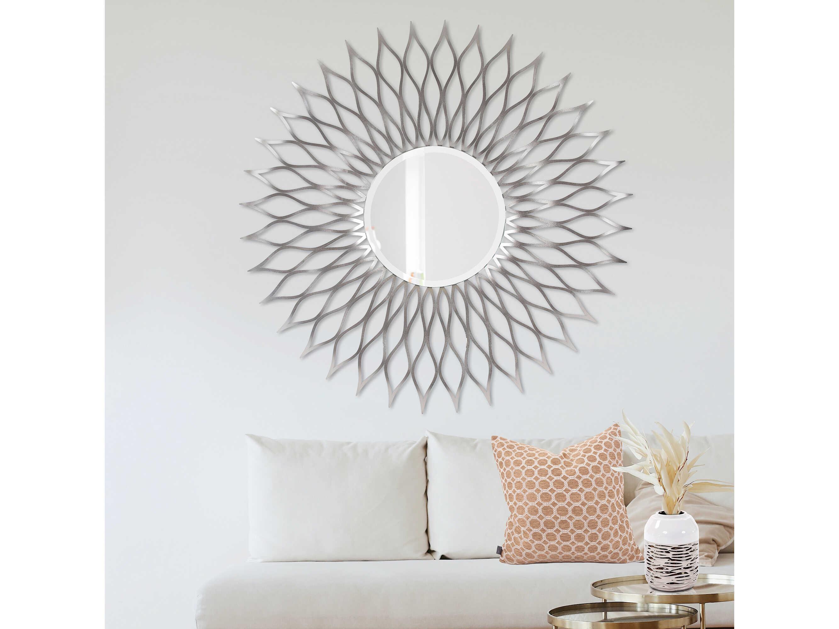 Howard Elliott Morocco Silver Sunburst Wall Mirror