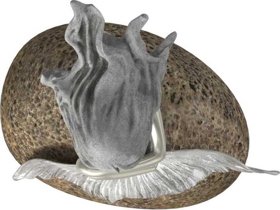 Howard Elliott Textured Silver Mermaid on Rock Sculpture