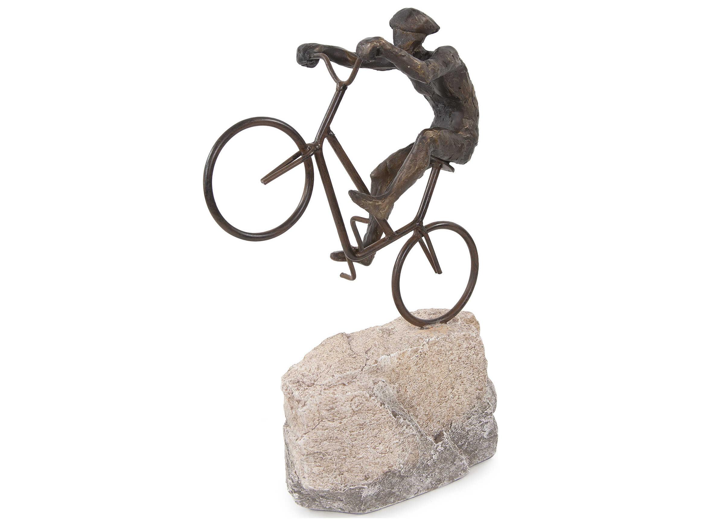 Howard Elliott Bronze Stone Cyclist Sculpture