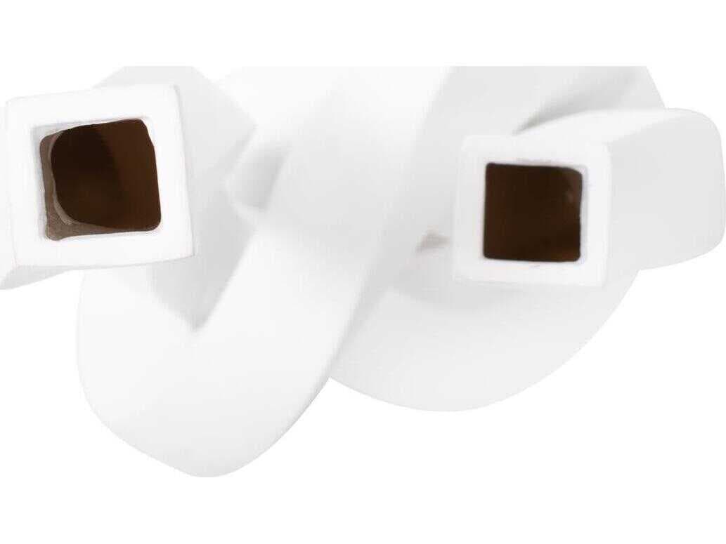 Howard Elliott Matte White Danner Abstract Double Candle Holder/Vase