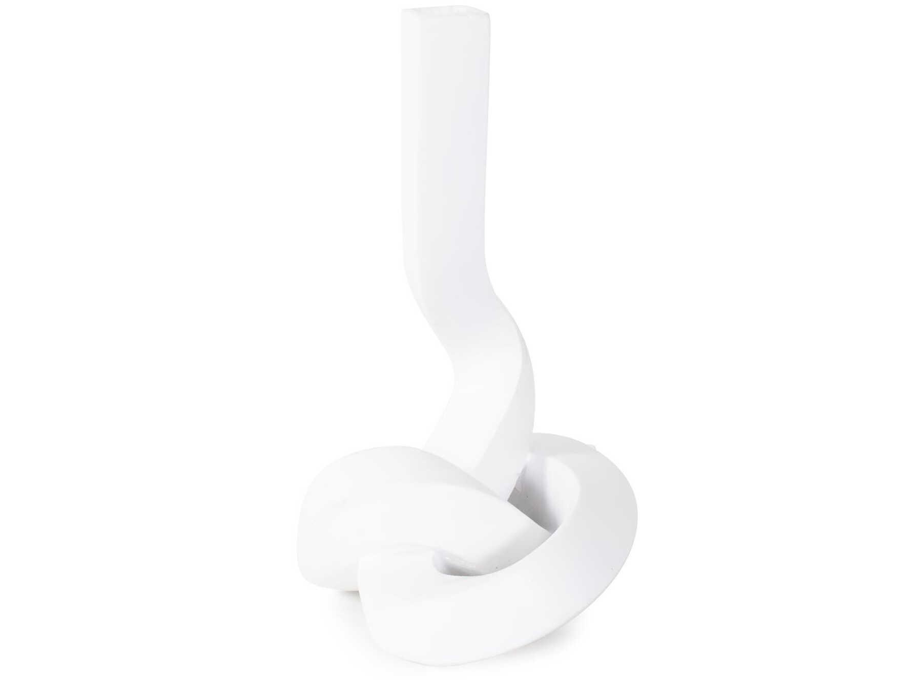 Howard Elliott Matte White Danner Abstract Single Candle Holder/Vase