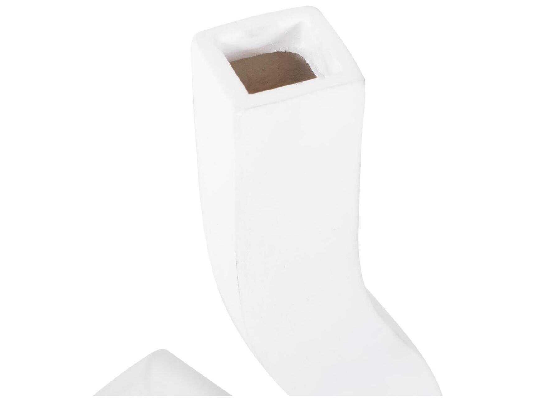 Howard Elliott Matte White Danner Abstract Single Candle Holder/Vase