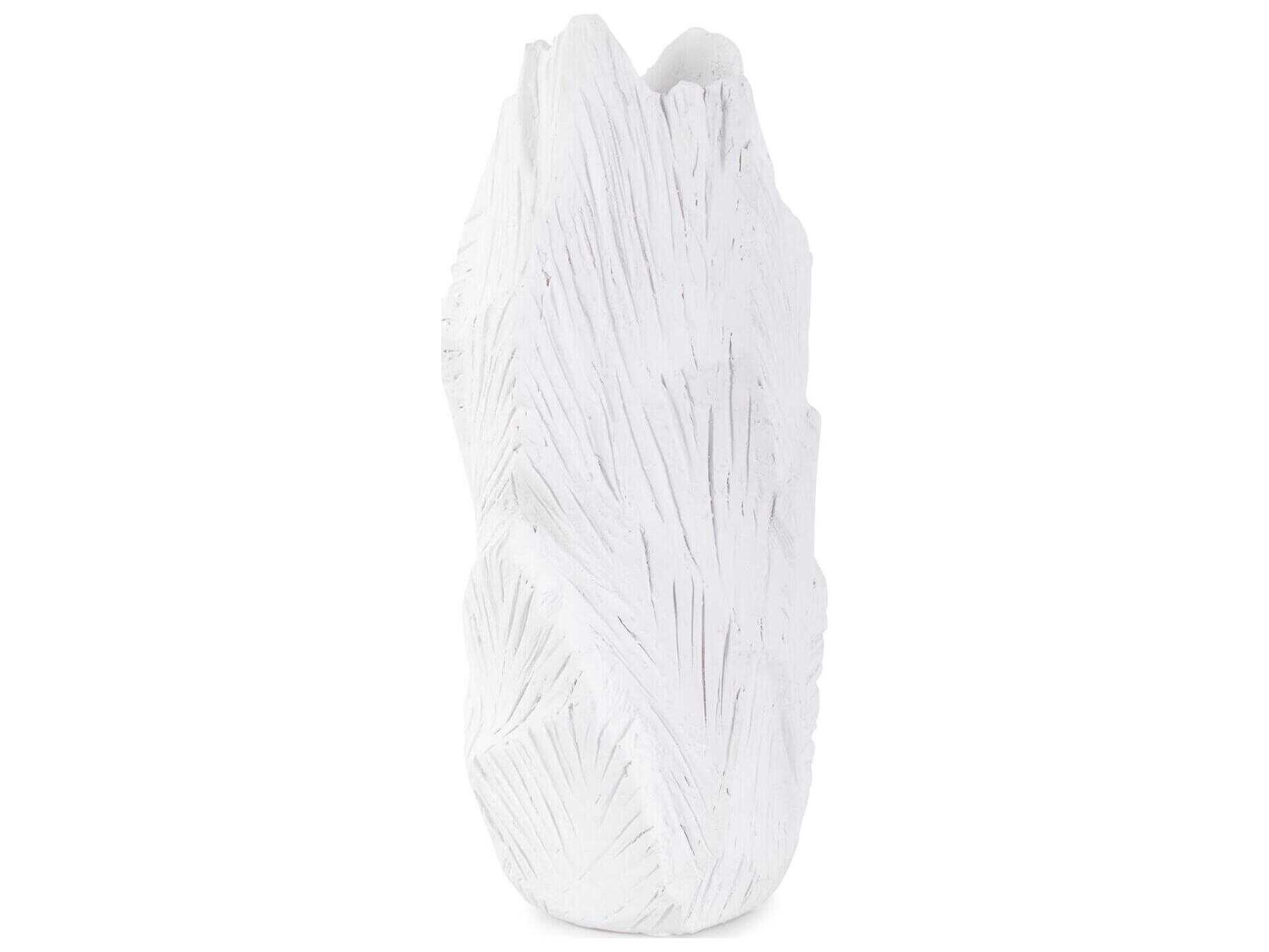 Howard Elliott Abstract Elm Textured Matte White Vase