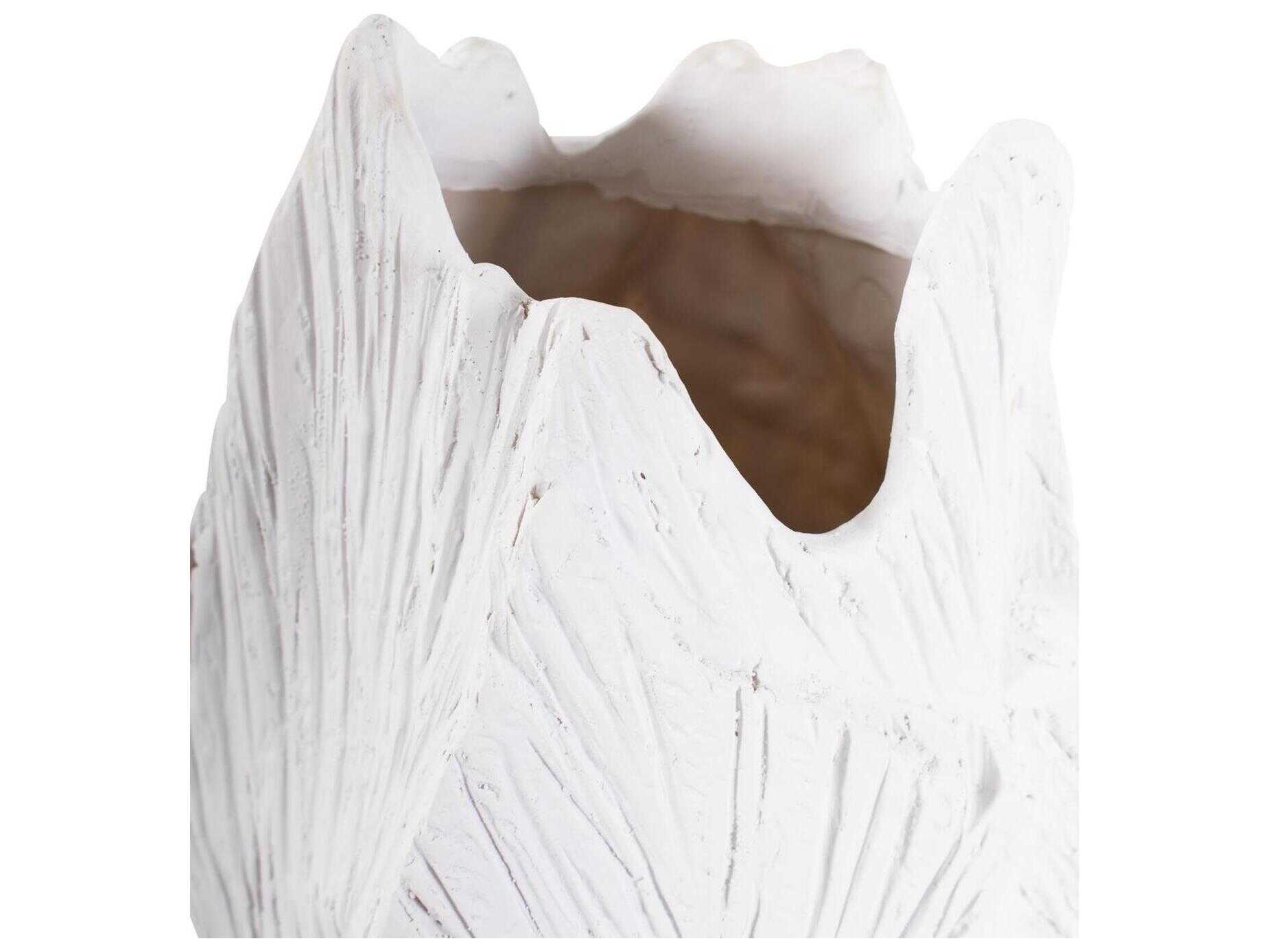 Howard Elliott Abstract Elm Textured Matte White Vase
