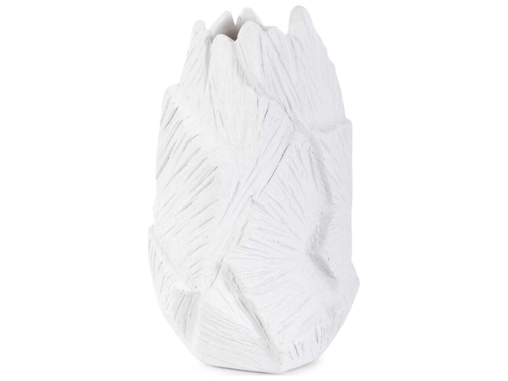Howard Elliott Abstract Elm Textured Matte White Vase