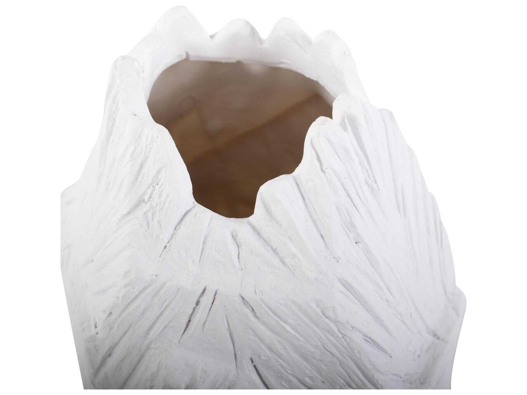 Howard Elliott Abstract Elm Textured Matte White Vase