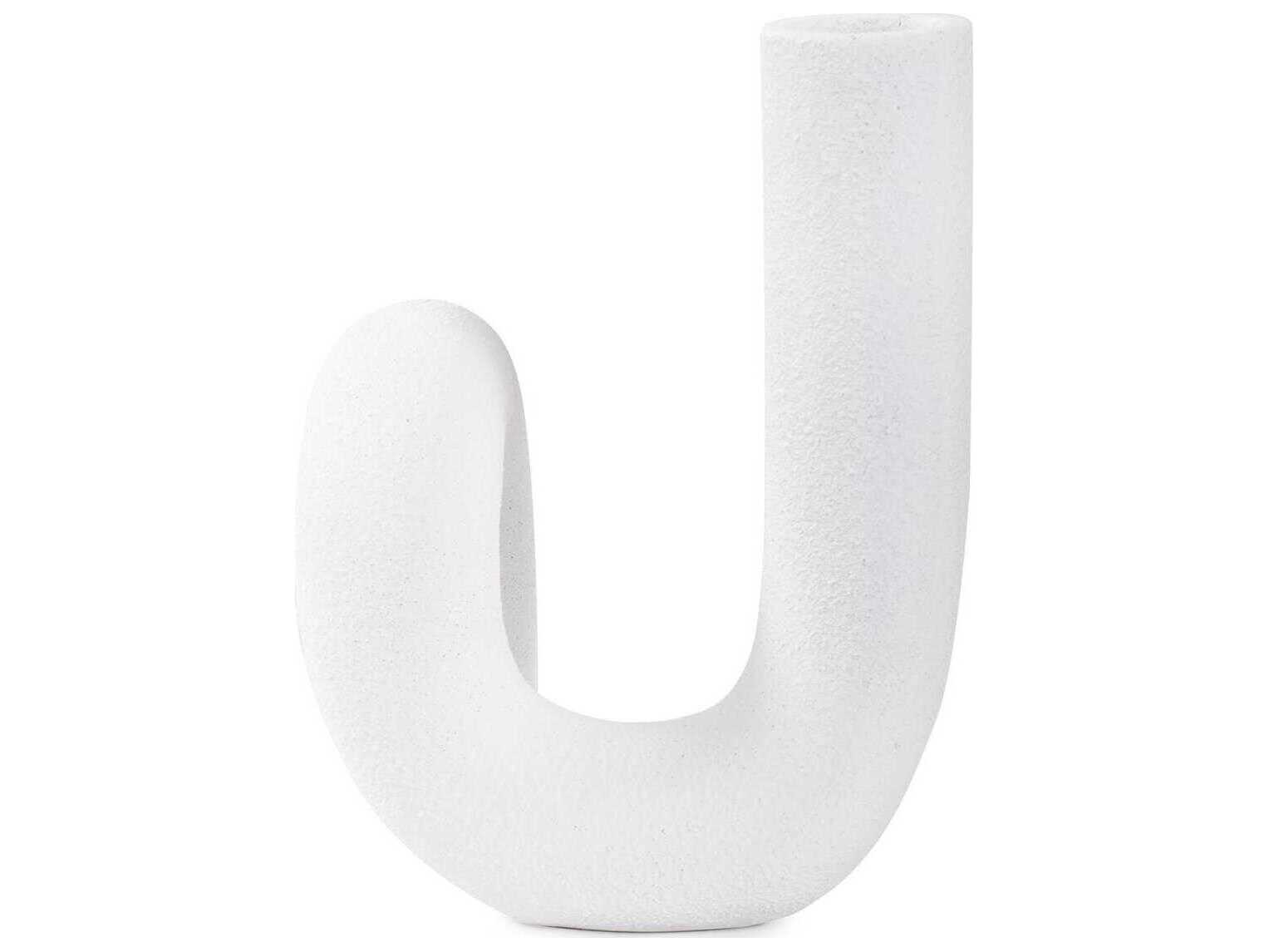 Howard Elliott Abstract Curved Matte White Vase