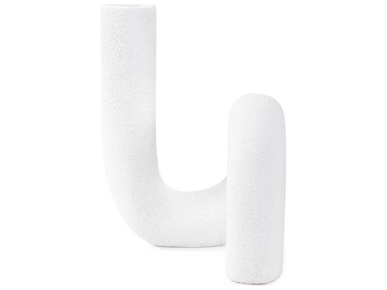 Howard Elliott Abstract Curved Matte White Vase