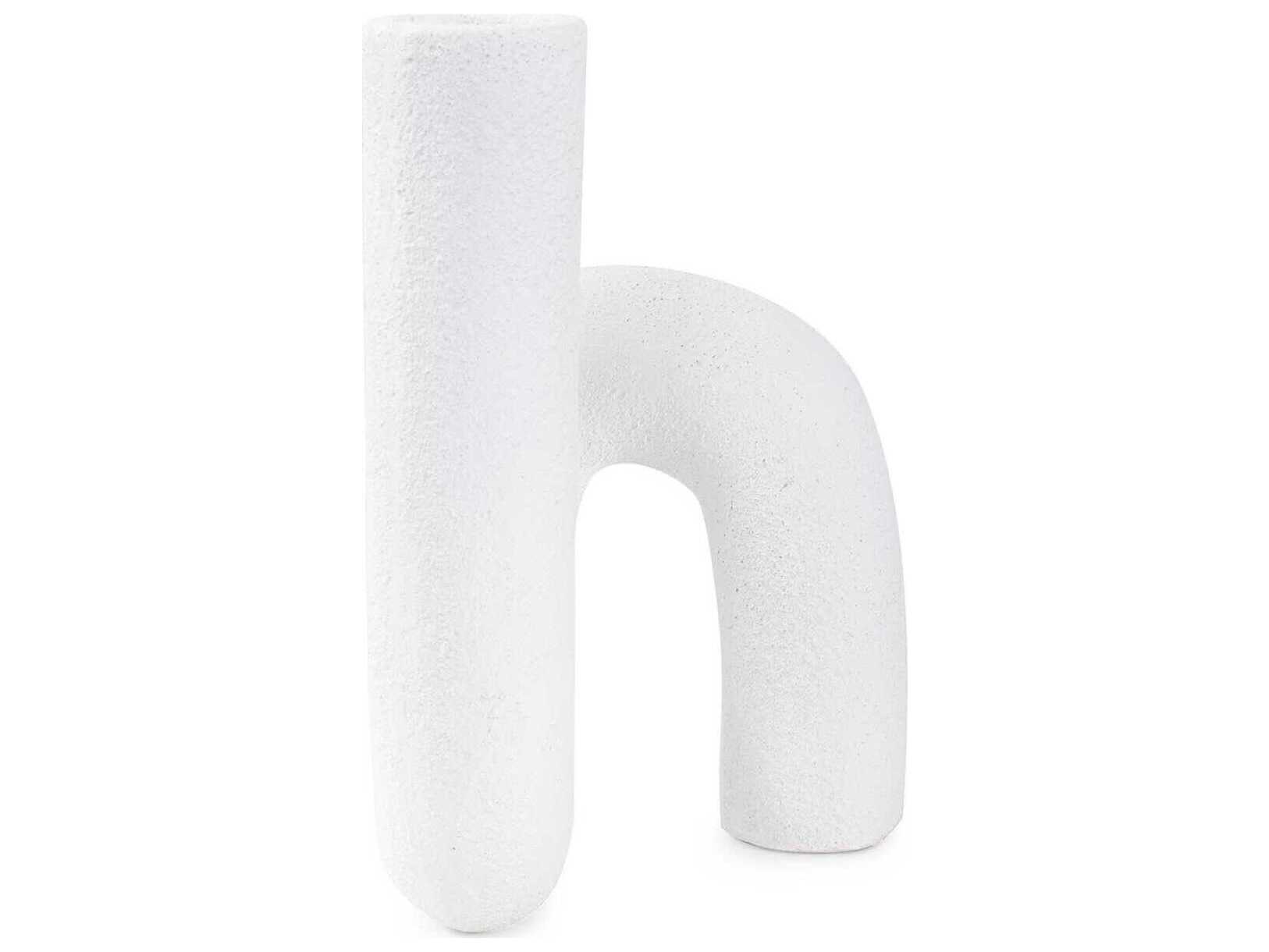 Howard Elliott Abstract Curved Matte White Vase