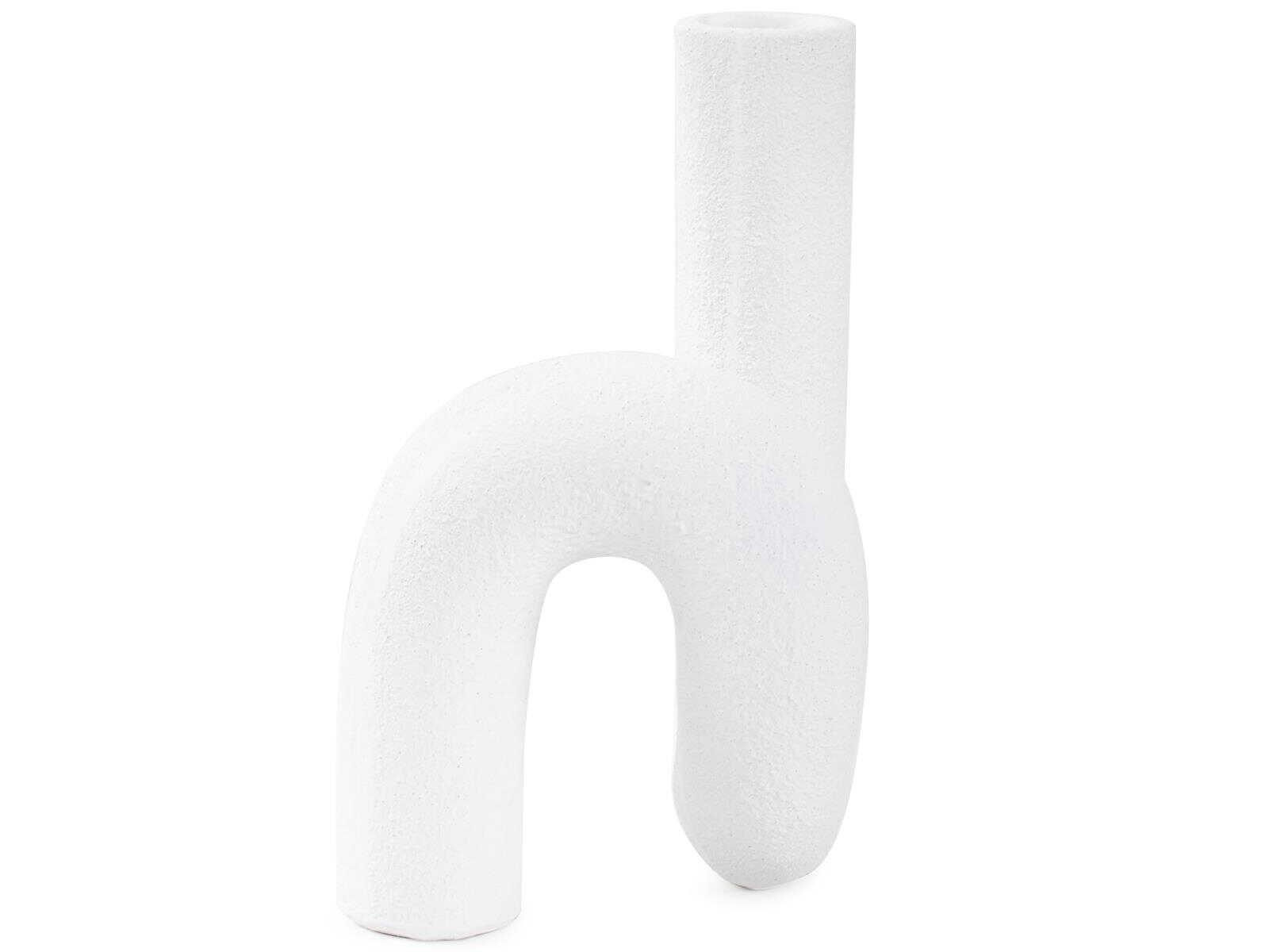 Howard Elliott Abstract Curved Matte White Vase
