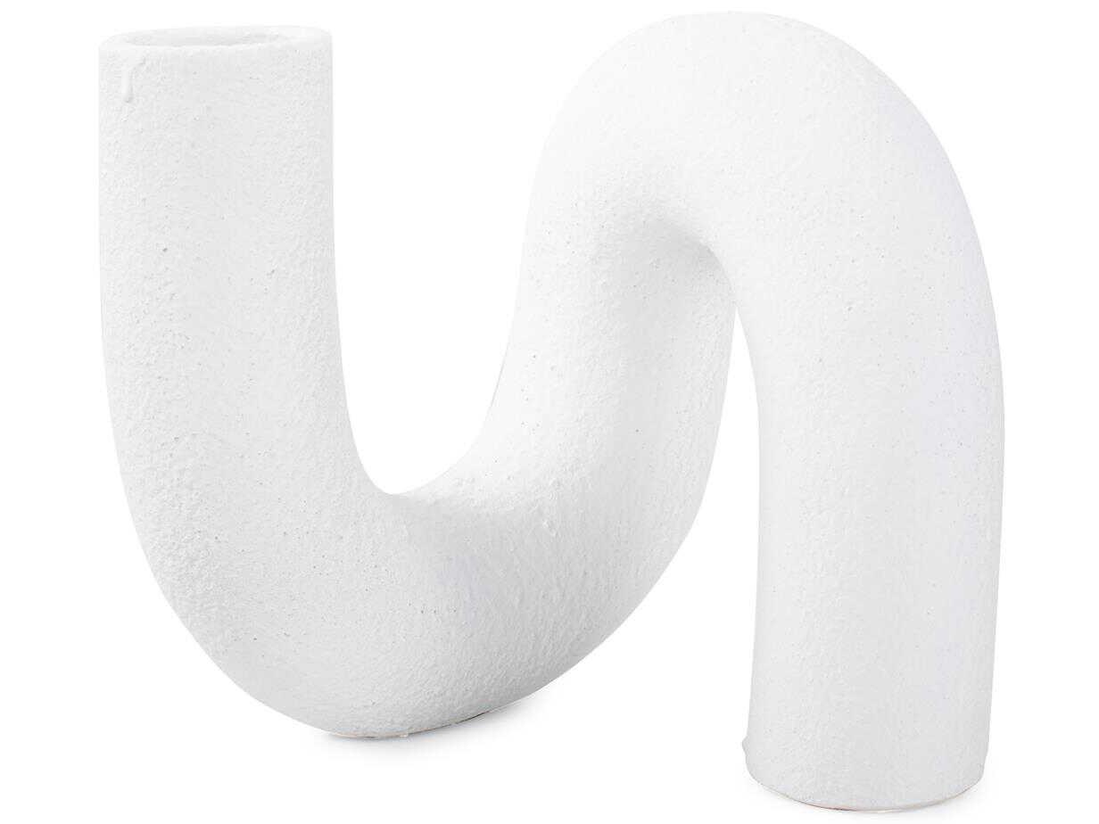 Howard Elliott Abstract Curved Matte White Vase