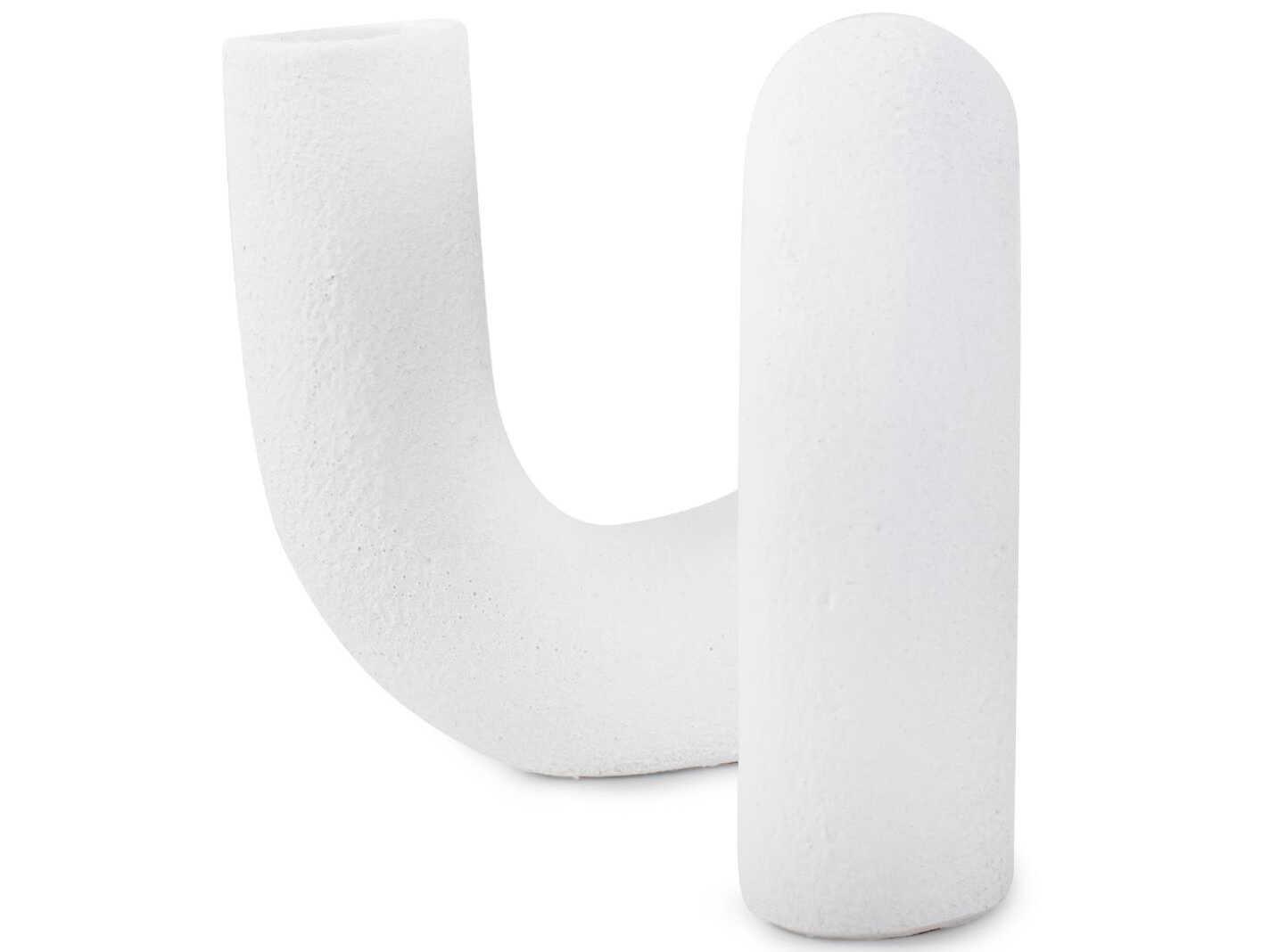 Howard Elliott Abstract Curved Matte White Vase