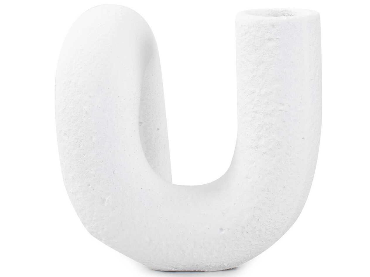 Howard Elliott Abstract Curved Matte White Vase