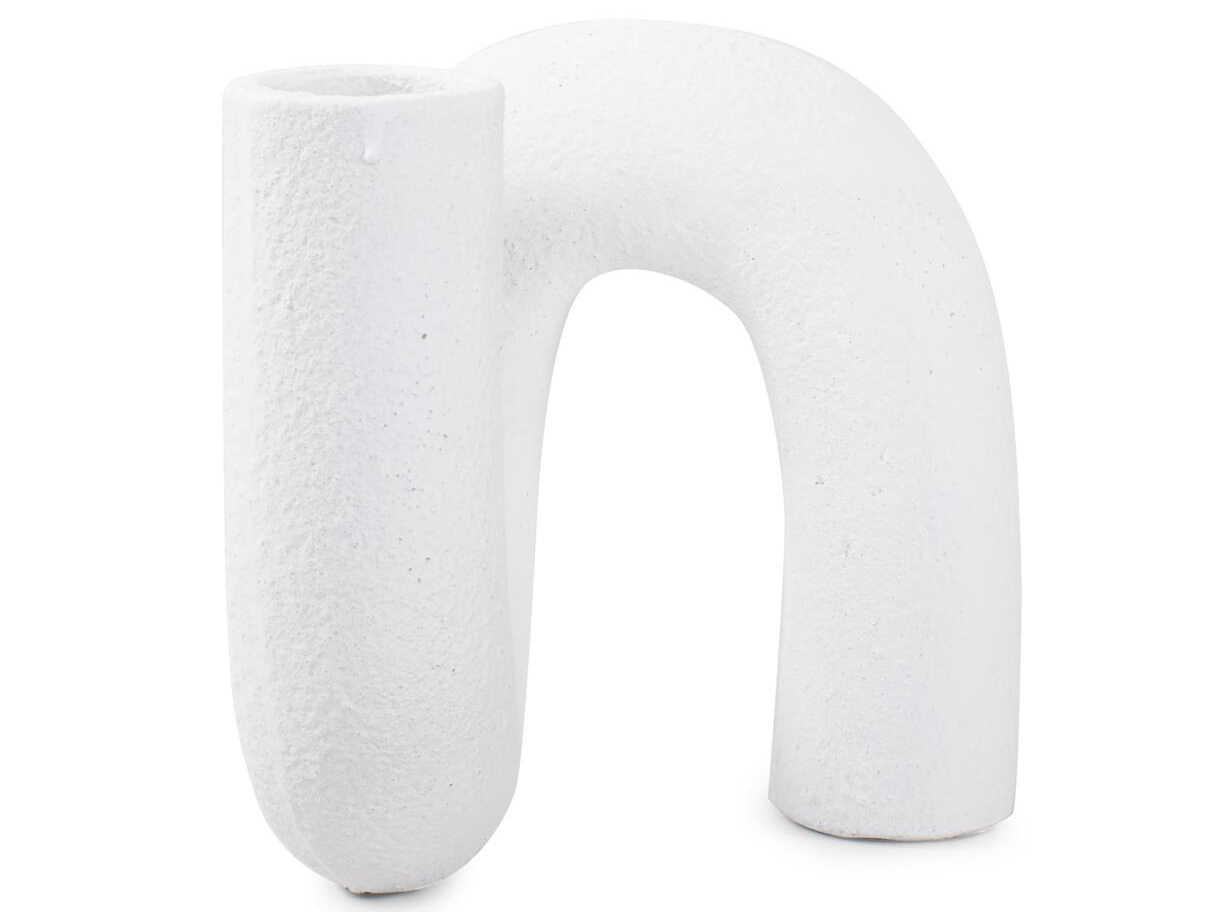 Howard Elliott Abstract Curved Matte White Vase