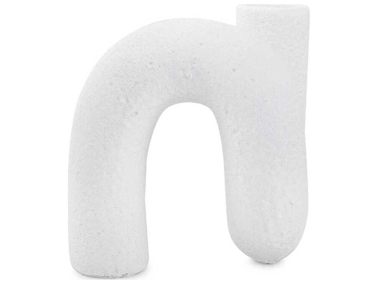 Howard Elliott Abstract Curved Matte White Vase