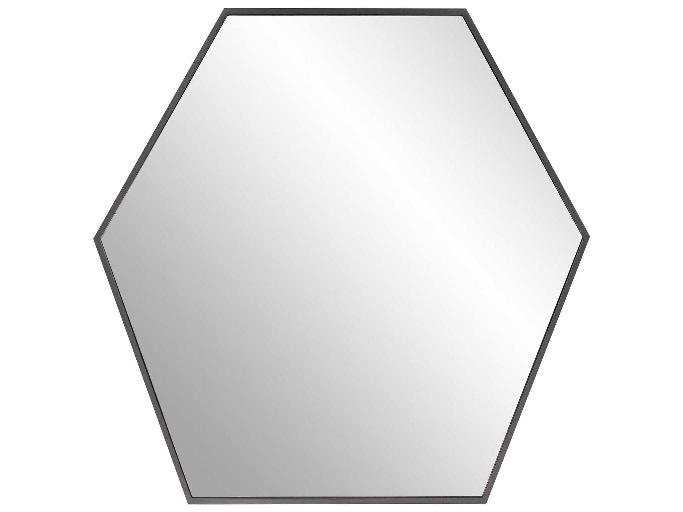 Howard Elliott Geometric Graphite Hexagon Wall Mirror