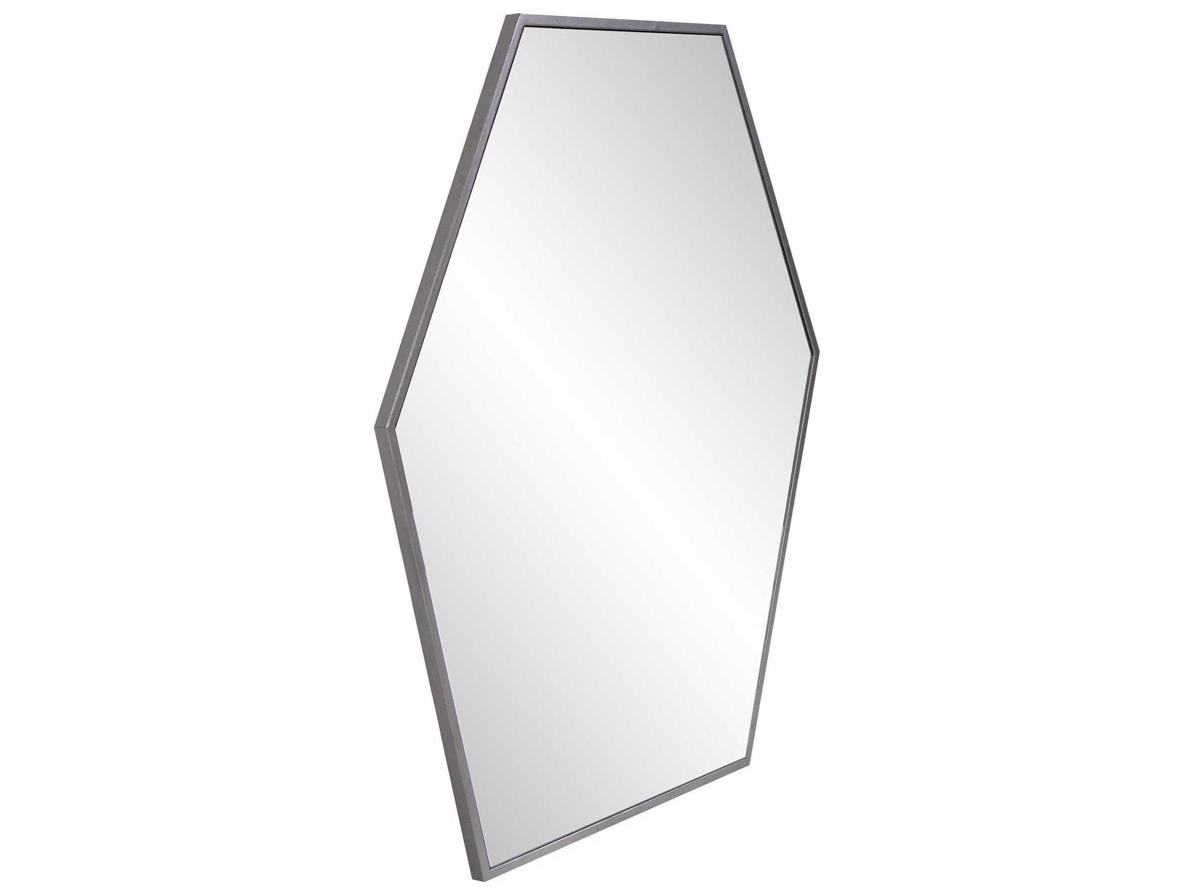 Howard Elliott Geometric Graphite Hexagon Wall Mirror