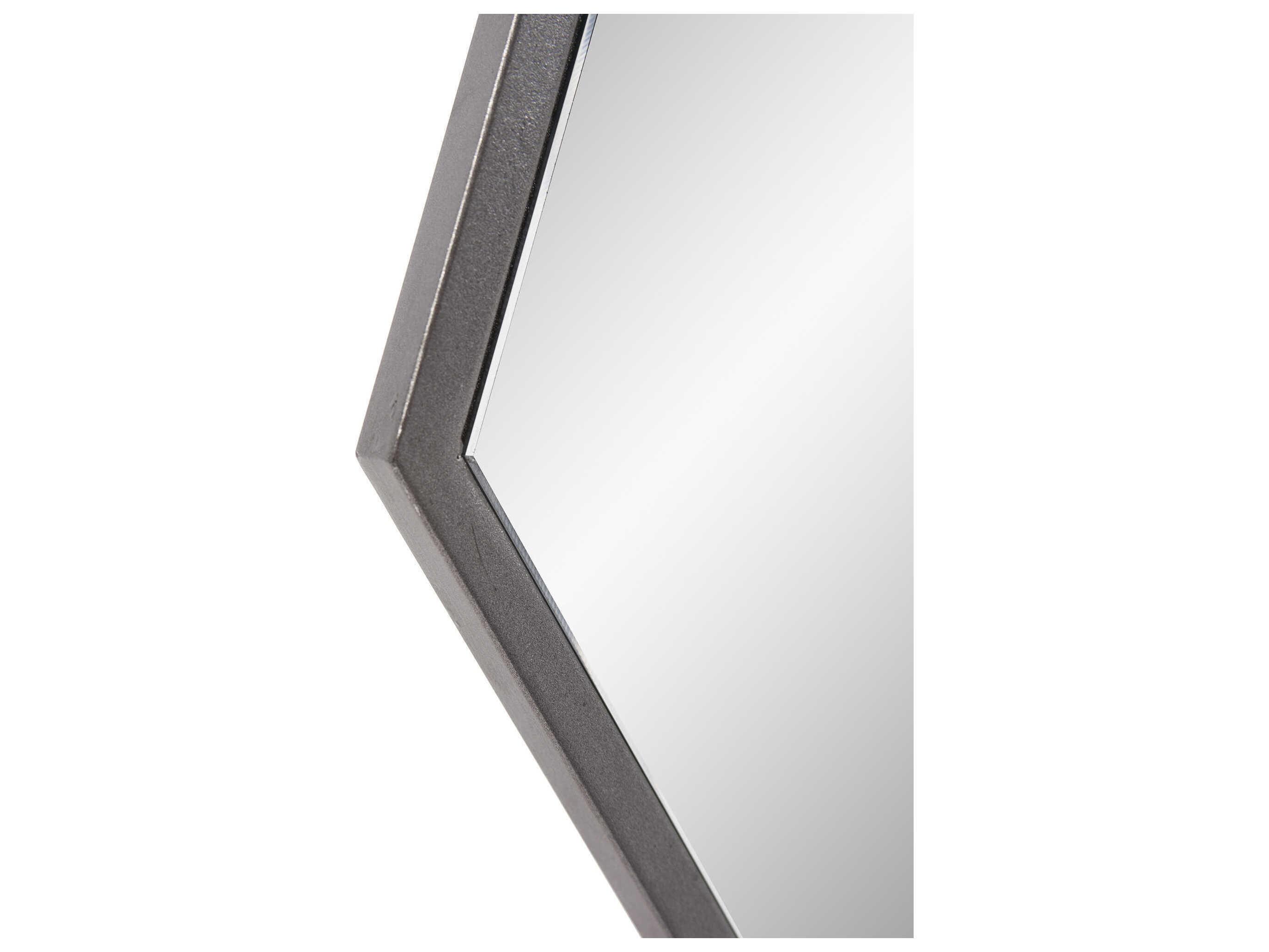 Howard Elliott Geometric Graphite Hexagon Wall Mirror