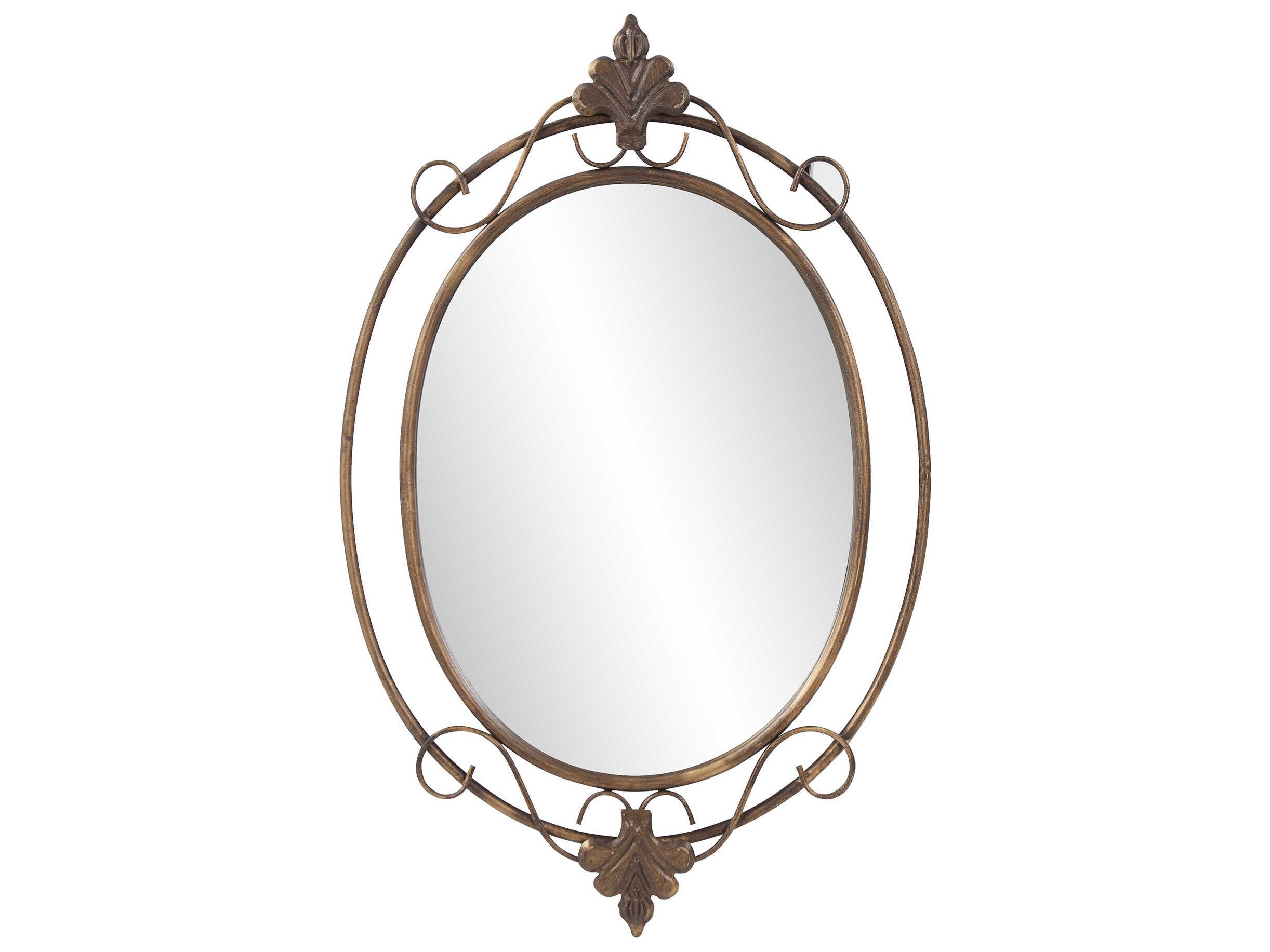 Howard Elliott Gerard Antiqued Copper Oval Wall Mirror