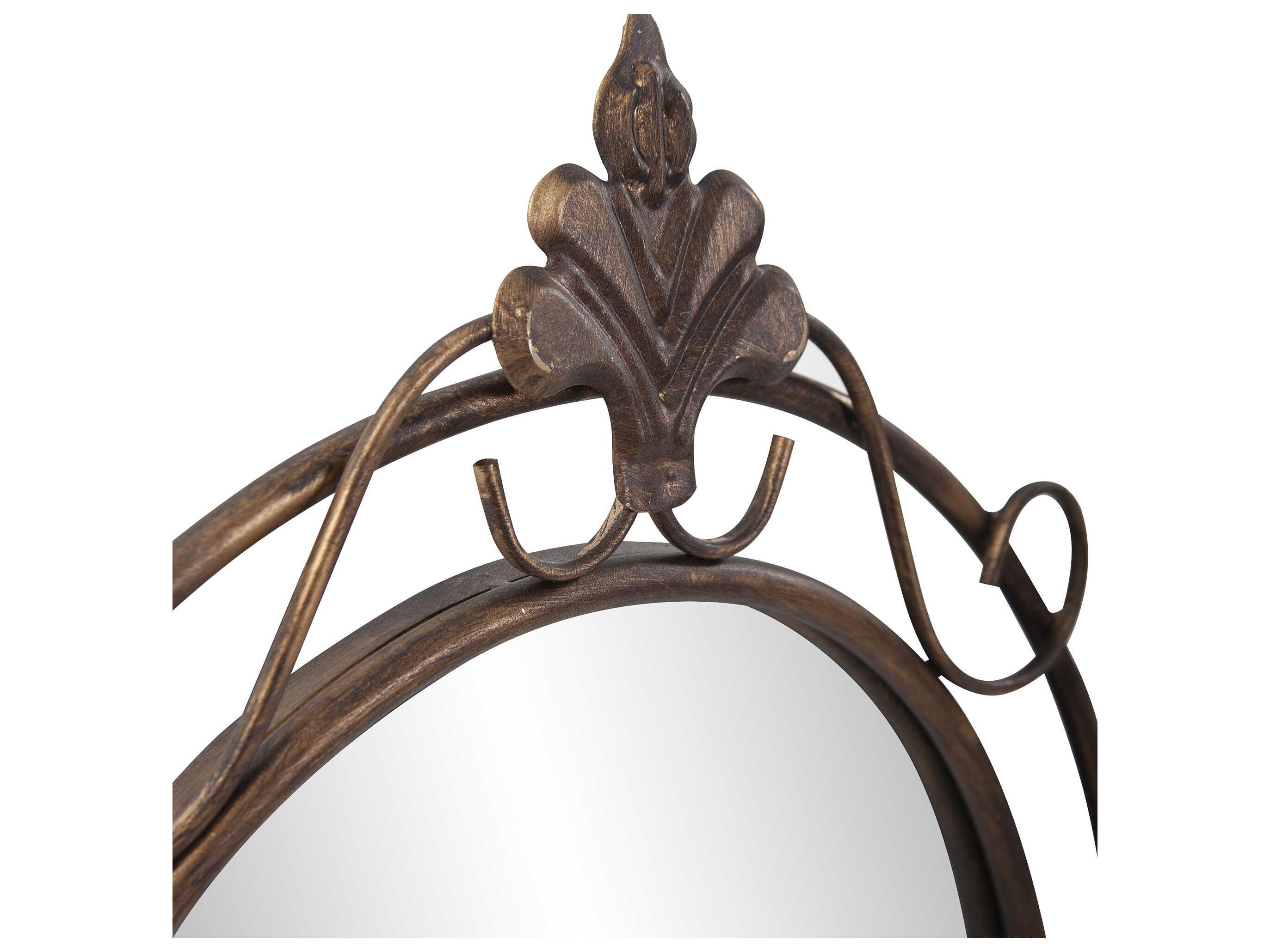 Howard Elliott Gerard Antiqued Copper Oval Wall Mirror