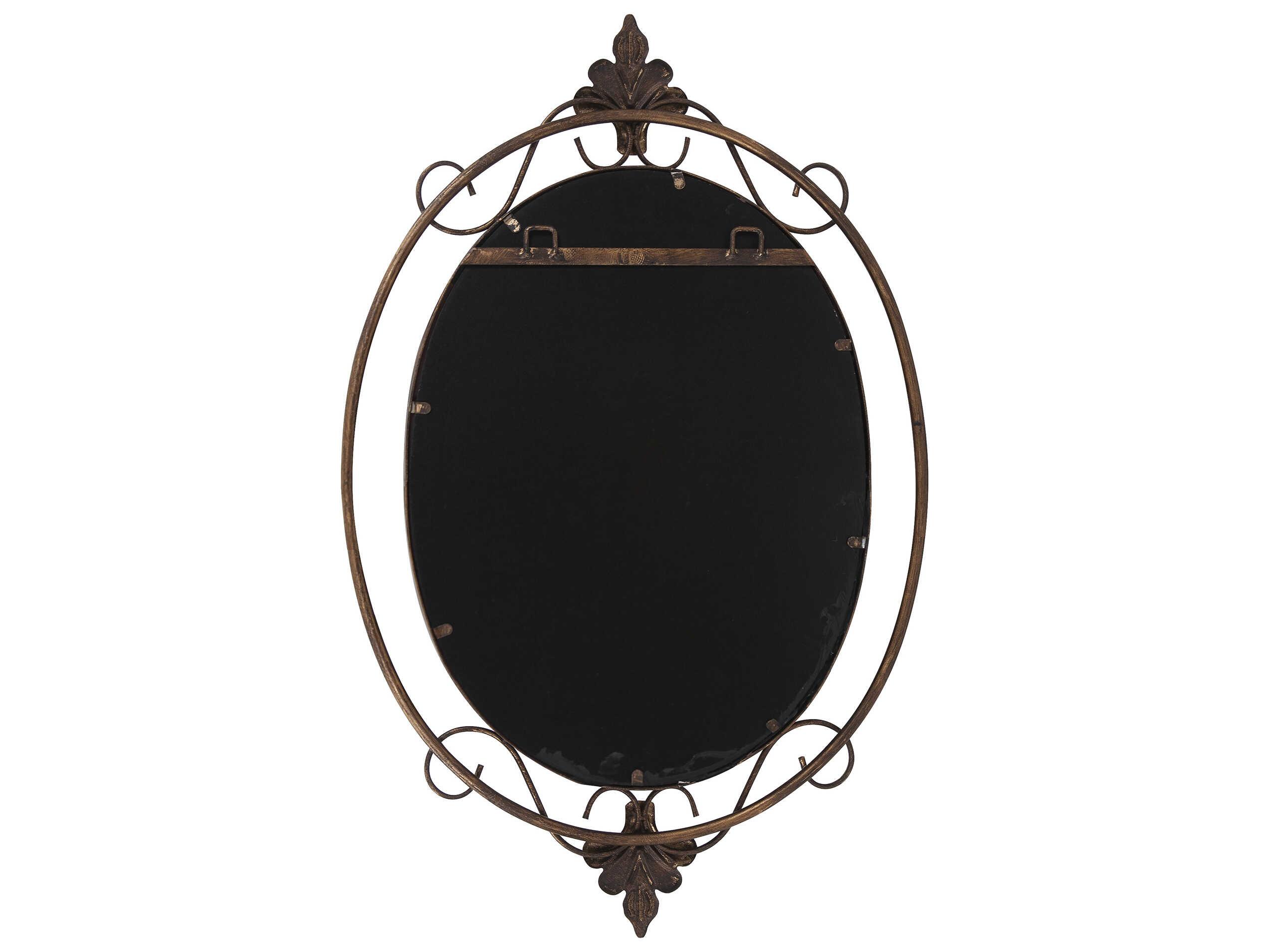 Howard Elliott Gerard Antiqued Copper Oval Wall Mirror