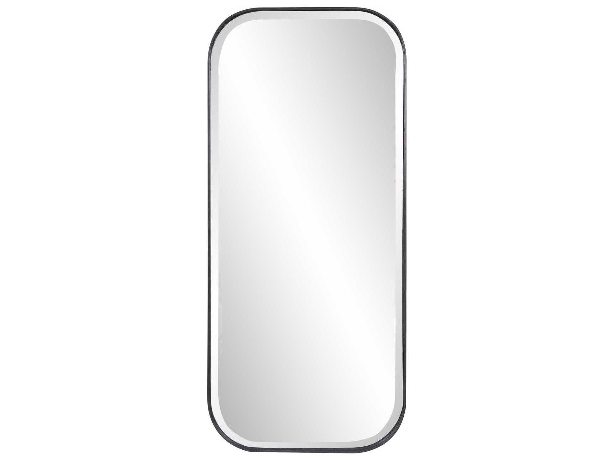 Howard Elliott Matte Black Rectangular Wall Mirror