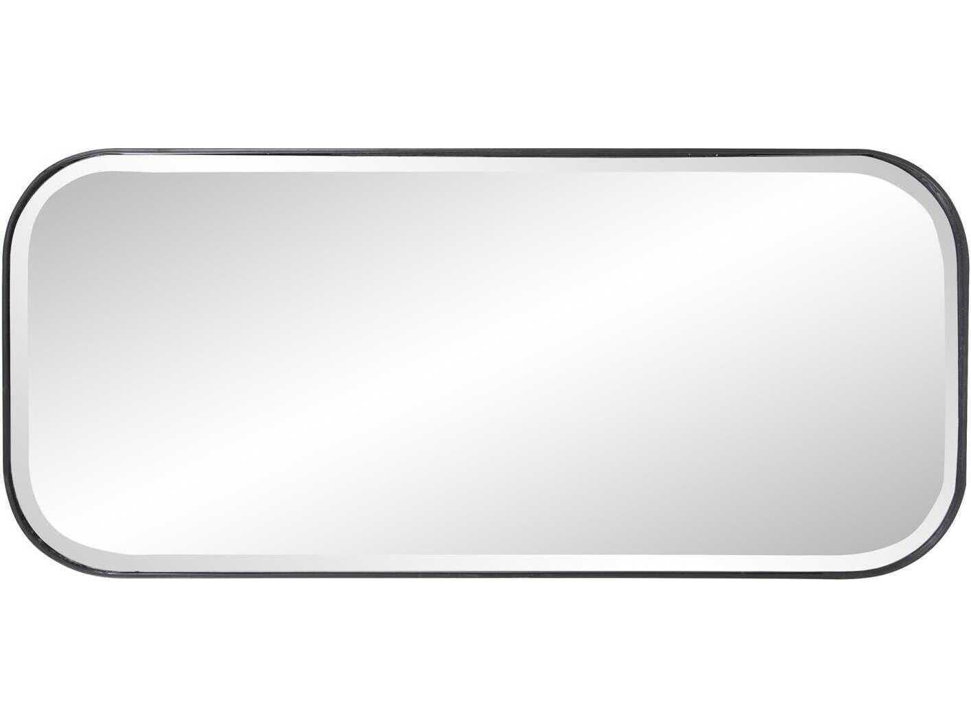 Howard Elliott Matte Black Rectangular Wall Mirror