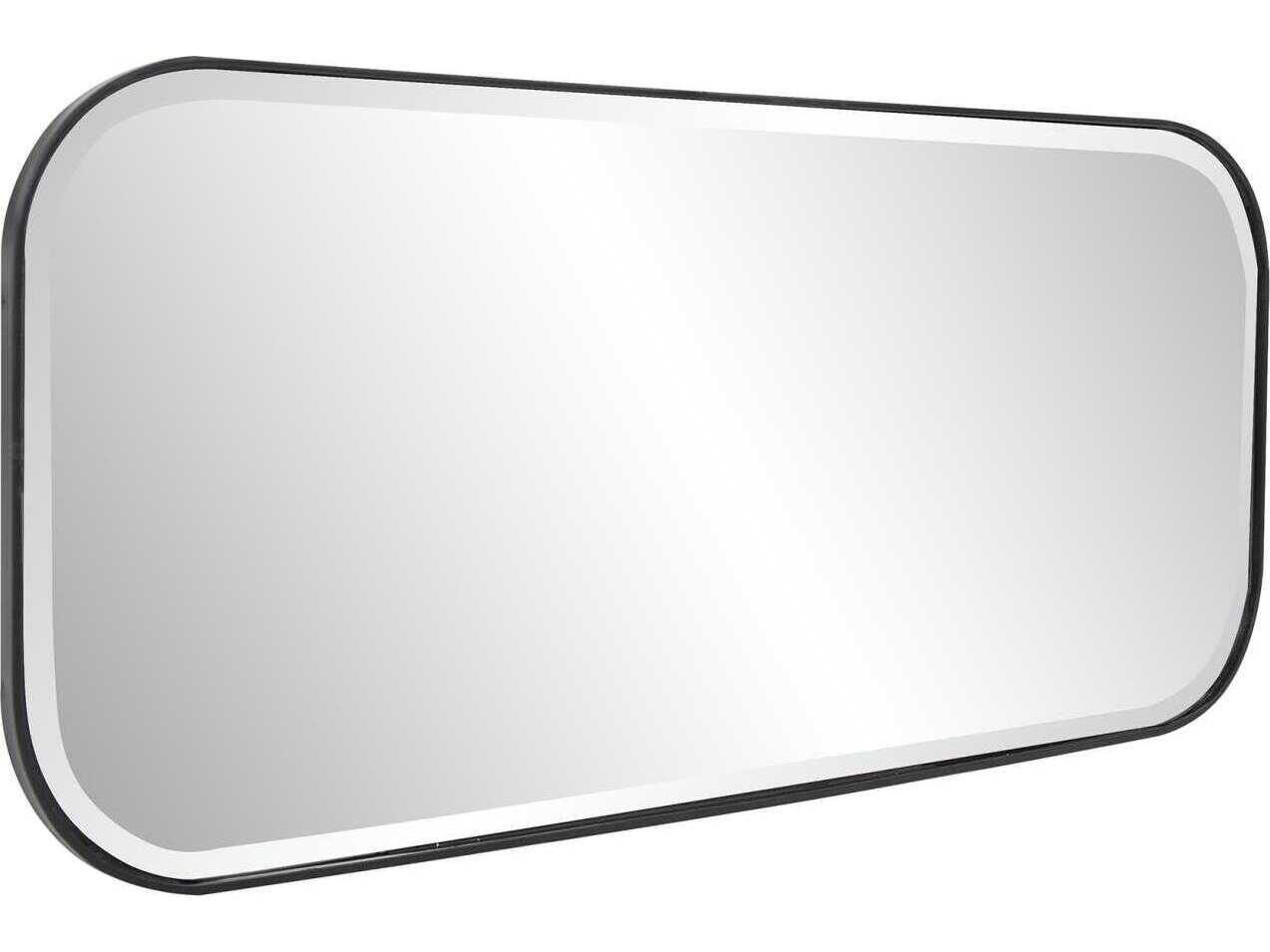 Howard Elliott Matte Black Rectangular Wall Mirror