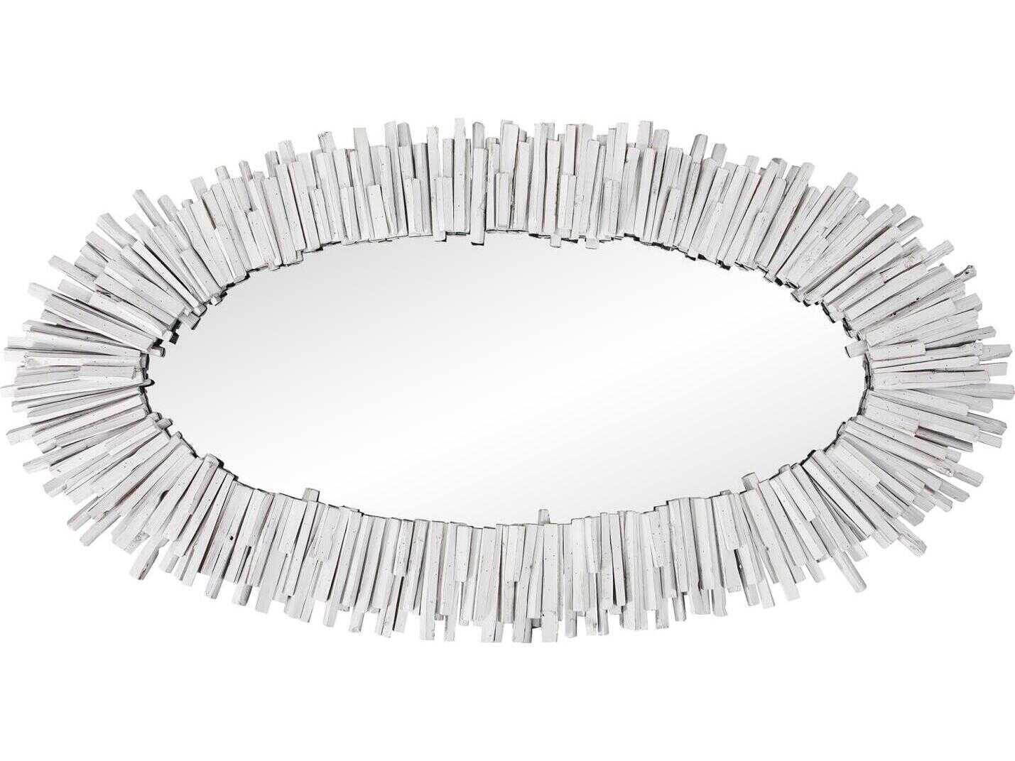 Howard Elliott Durango White Oval Wall Mirror