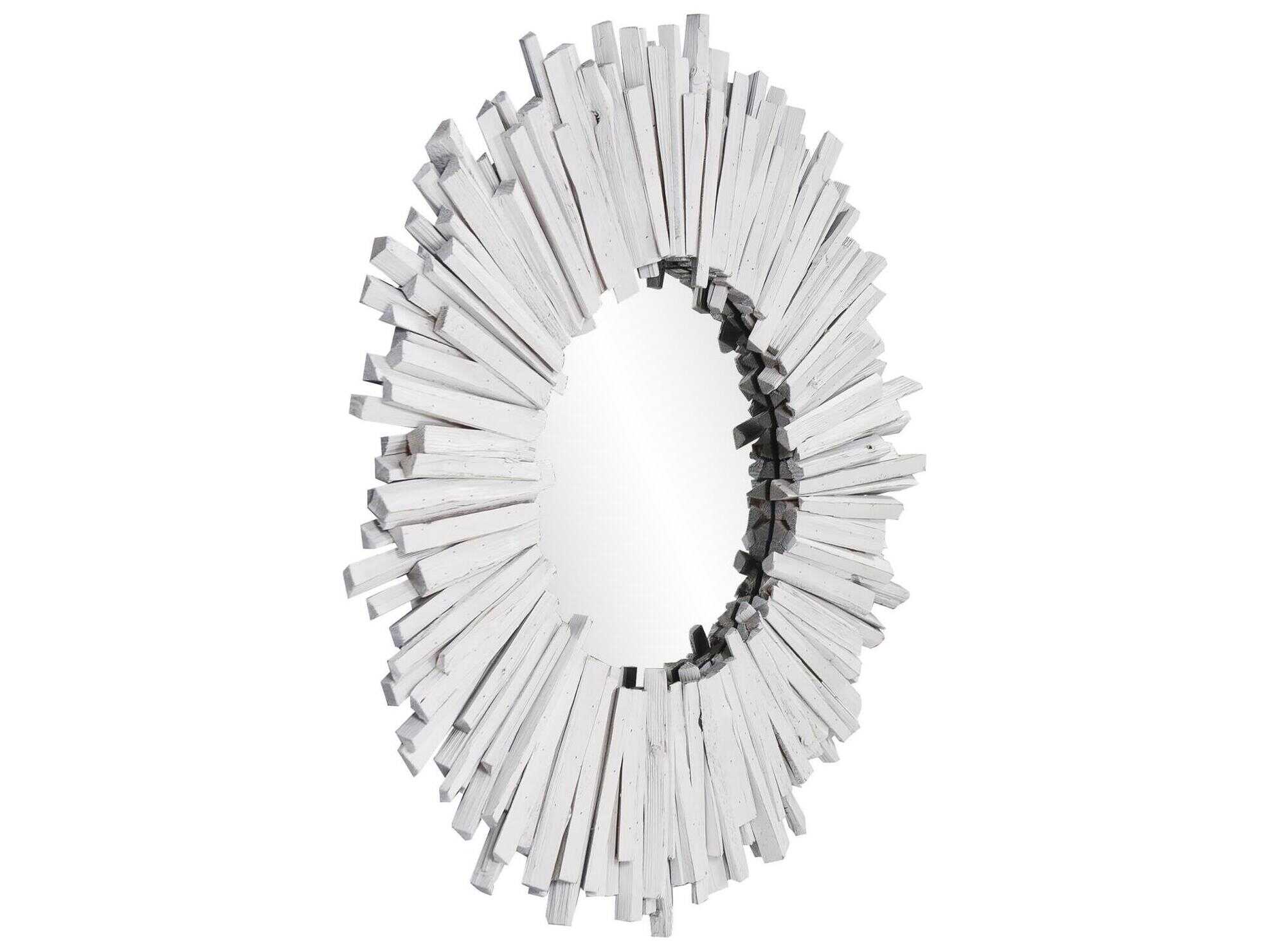 Howard Elliott Durango White Sunburst Wall Mirror