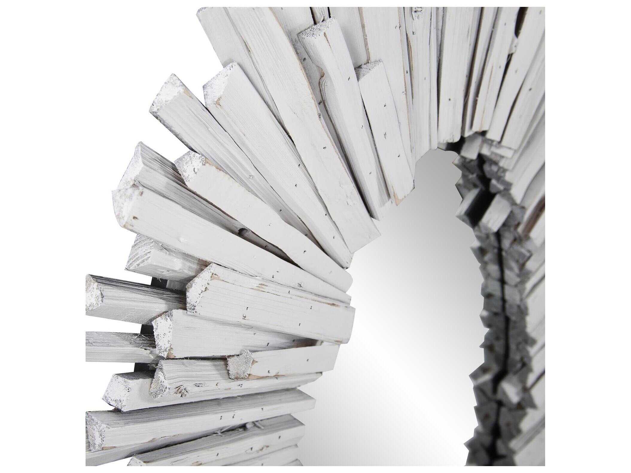Howard Elliott Durango White Sunburst Wall Mirror