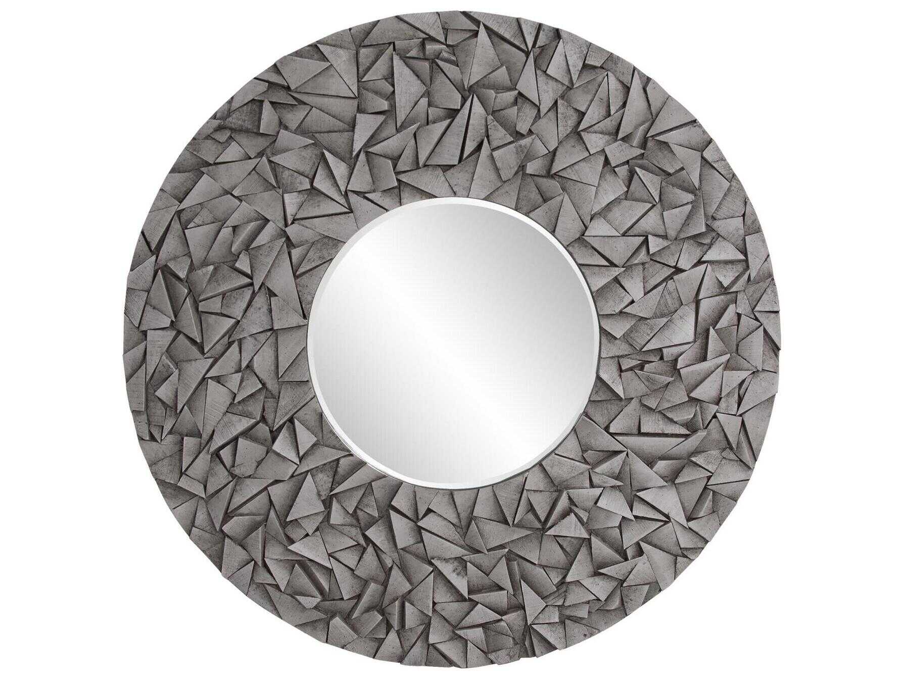 Howard Elliott Pablo Gray Round Wall Mirror